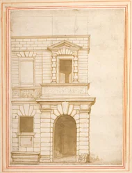 De gevel van het huis van Giulio Romano in Rome