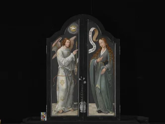 Drieluik Met De Maagd En Kind, St. Barbara En St. Catharina