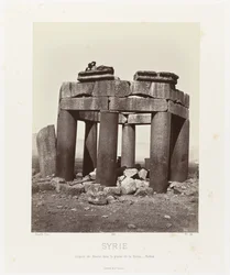 Man op de qubba van Douris, nabij Baalbek