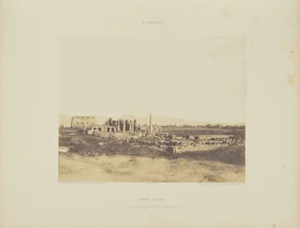 Karnak (Thebe). Algemeen zicht op de ruïnes vanuit het zuidoosten, in T