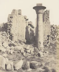 Karnak Thebe, Hof van het Paleis - Gezicht vanaf Punt I, 1851-52, gedrukt 1853-54