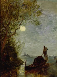 Maanverlichte Scene met Gondel