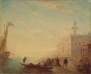 Riva degli Schiavoni, zonsondergang, 1880s
