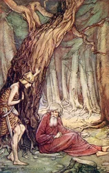 Boadicea en de Druïde, uit het gedicht Boadicea door William Cowper, uit Reading from Historical Romances, gepubliceerd 1914