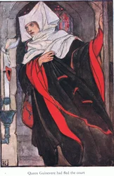 Koningin Guinevere had het hof verlaten (Guinevere) (litho)