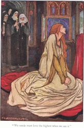 "We moeten het hoogste zien als we het zien" (Guinevere) (kleurenlitho)