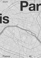 Parijs minimalistische kaart