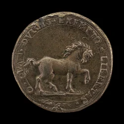 Paard dat de aarde schraapt, ca. 1545 (gegoten niet-zilver) (achterkant van 6240388)