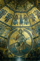 Mozaïek op het koepelvormige plafond van de doopkapel van St. Johannes, Florence