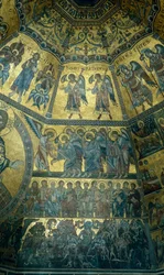 Mozaïek op het koepelvormige plafond van de doopkapel van St. Johannes, Florence