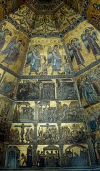 Mozaïek op het koepelvormige plafond van de doopkapel van St. Johannes, Florence