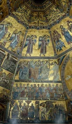 Mozaïek op het koepelvormige plafond van de doopkapel van St. Johannes, Florence