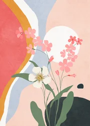 Abstracte roze bloemen