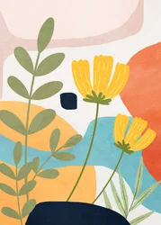 Abstracte gele bloemen