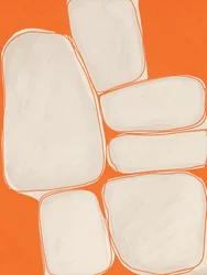 Opvallende oranje organische vormen