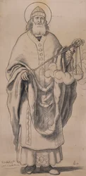 Zacharia, cartoon voor glas-in-lood in Knaresborough, 1872