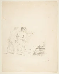 Mannen die op een vuur spugen, ca. 1820-1850