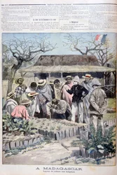 Landbouwles voor de inheemse bevolking van Madagaskar, 1897