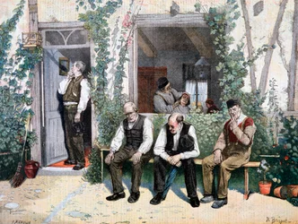 Bij de kapper, 1895