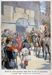 De Intocht van Graaf Raymond Roger in Carcassonne, Frankrijk, 1898