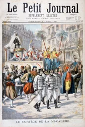 De processie van het midvastenfestival, 1897