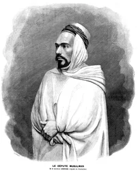 Gravure van Meaulle na een fotografisch portret van Guillard op de voorpagina van het Journal Illustrous N° 3 van 17 januari