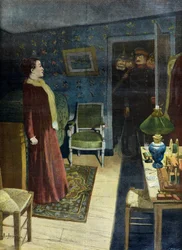 Juliette Dodu wordt gearresteerd in 1870 (Gravure)