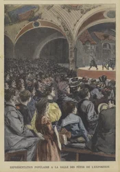 Populair optreden in de Festival Hall van de Exposition Universelle 1900, Parijs
