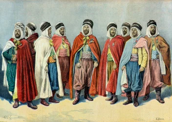 Portret van Arabische en Tunesische leiders in 1896 (Gravure)
