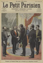 President Emile Loubet van Frankrijk ontvangt Paul Kruger, voormalig president van Transvaal