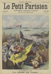 De verovering van Taku door de geallieerden tijdens de Bokseropstand, China