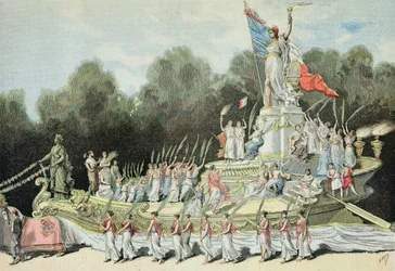 Praalwagen van de Triomf van de Republiek tijdens het Nationale Feest, 22 september 1892, uit „Le Petit Journal”, 24 september 1892
