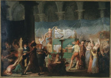 Begrafenis van Marat, in de kerk van de Cordeliers, 15 en 16 juli 1793, circa 1793