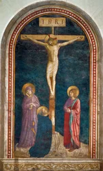 Le Calvaire avec saint Dominique - Kruisiging met Sint Dominicus Fresco ...