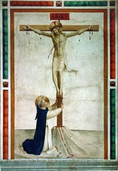 Sint Dominicus aanbidt het kruisbeeld (fresco)