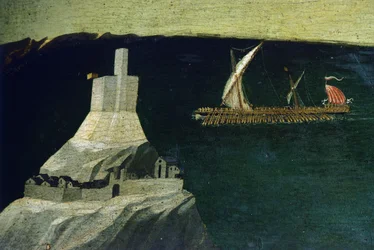 Boot (detail) uit Thebaid, ca. 1418-1420