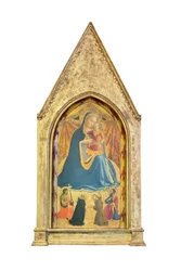 Madonna van de nederigheid, st Johannes de Doper en Paulus: ontmoeting van st Dominicus en Franciscus van Assisi