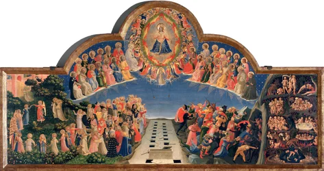 Het laatste oordeel Jezus Christus in een mandorla