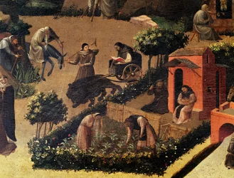 Monniken aan het werk (detail)
