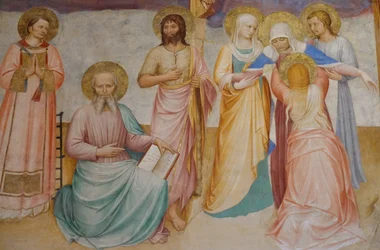 Kruisiging met heiligen