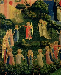 Detail van de hemel uit het Laatste Oordeel