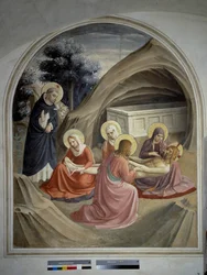De rouw om Christus. Fresco van Guido di Pietro
