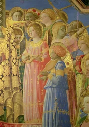 De Kroning van de Maagd, detail met musicerende engelen, ca. 1430-32 (detail van 60319)