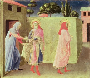 De genezing van Palladia door SS. Cosmas en Damian, predella van het Annalena Altaarstuk, 1434