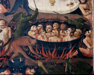Het Laatste Oordeel: Hel - De zielen van de verdoemden onderworpen aan marteling in de kringen van de Hel, 1432-1435
