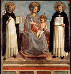 Maagd en Kind met Heiligen Dominicus en Thomas van Aquino, 1424-1430