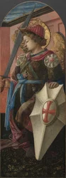 Paneel van een drieluik: De aartsengel Michaël, 1458