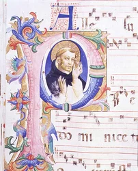 Missaal 558 f.24v Geïllustreerde initiaal 