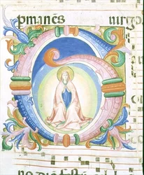 Missaal 558 f.92 Geïllustreerde initiaal 