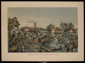 Hoog water in de Mississippi
